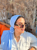 Striped Turban – Blue & White