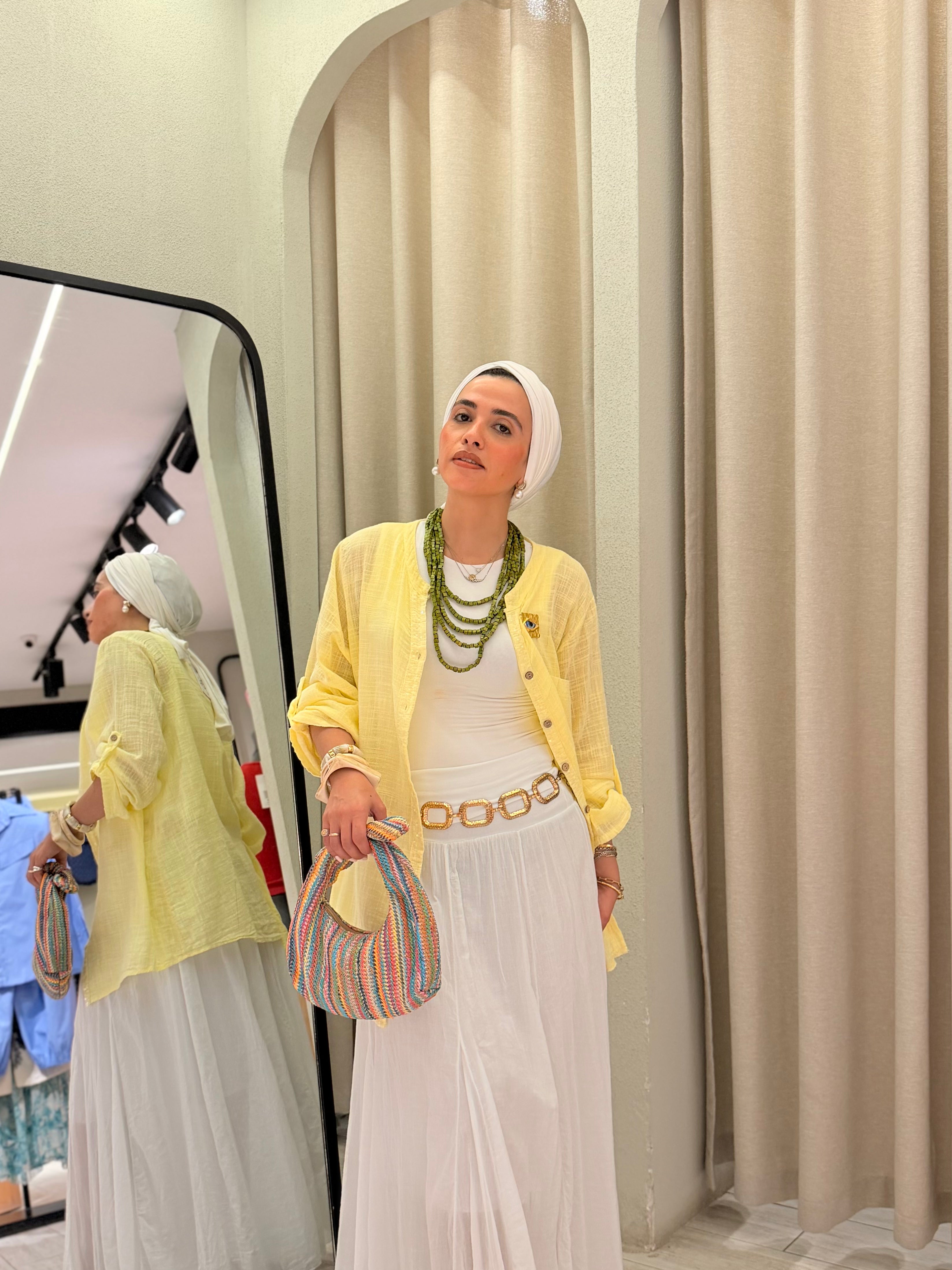 Oversized Textured Shirt – Butter Yellow