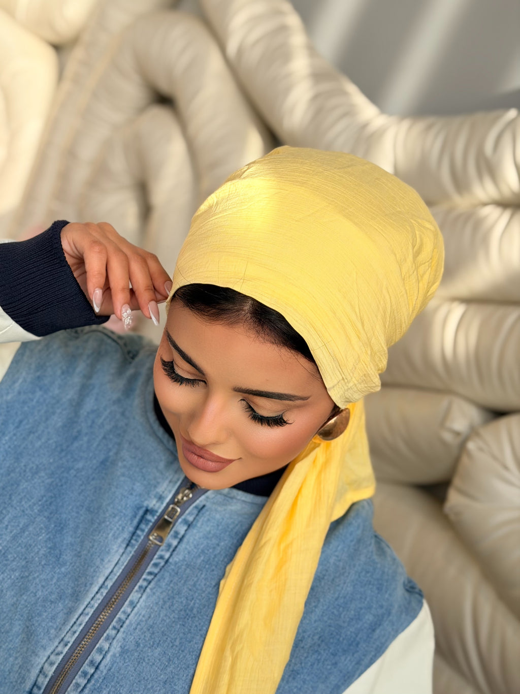 Linen Turban — Butter Yellow