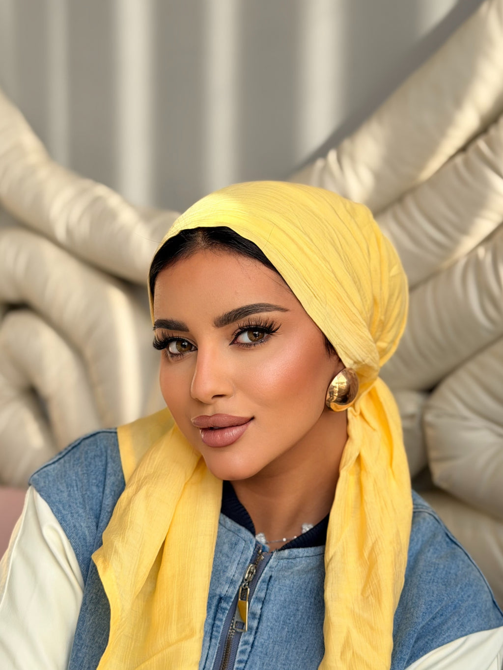 Linen Turban — Butter Yellow