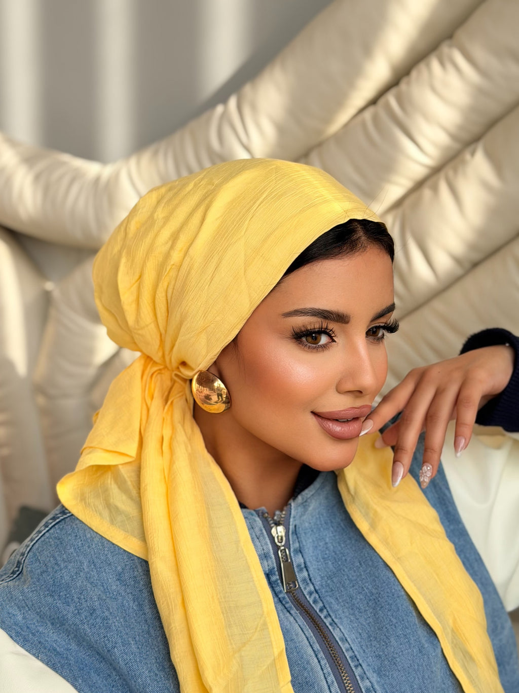 Linen Turban — Butter Yellow