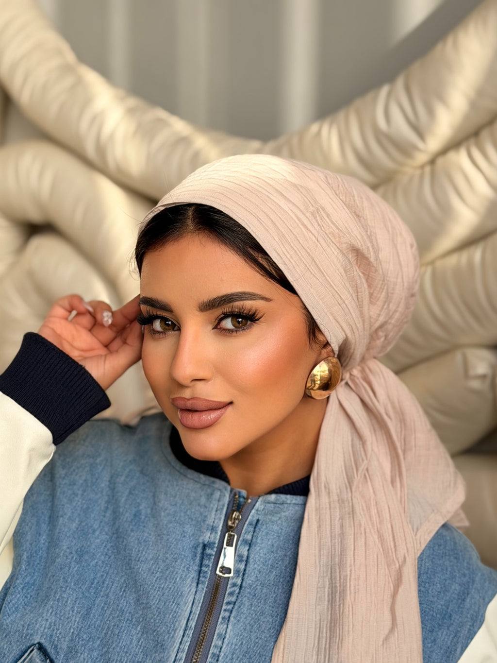 Linen Turban — Blush Pink