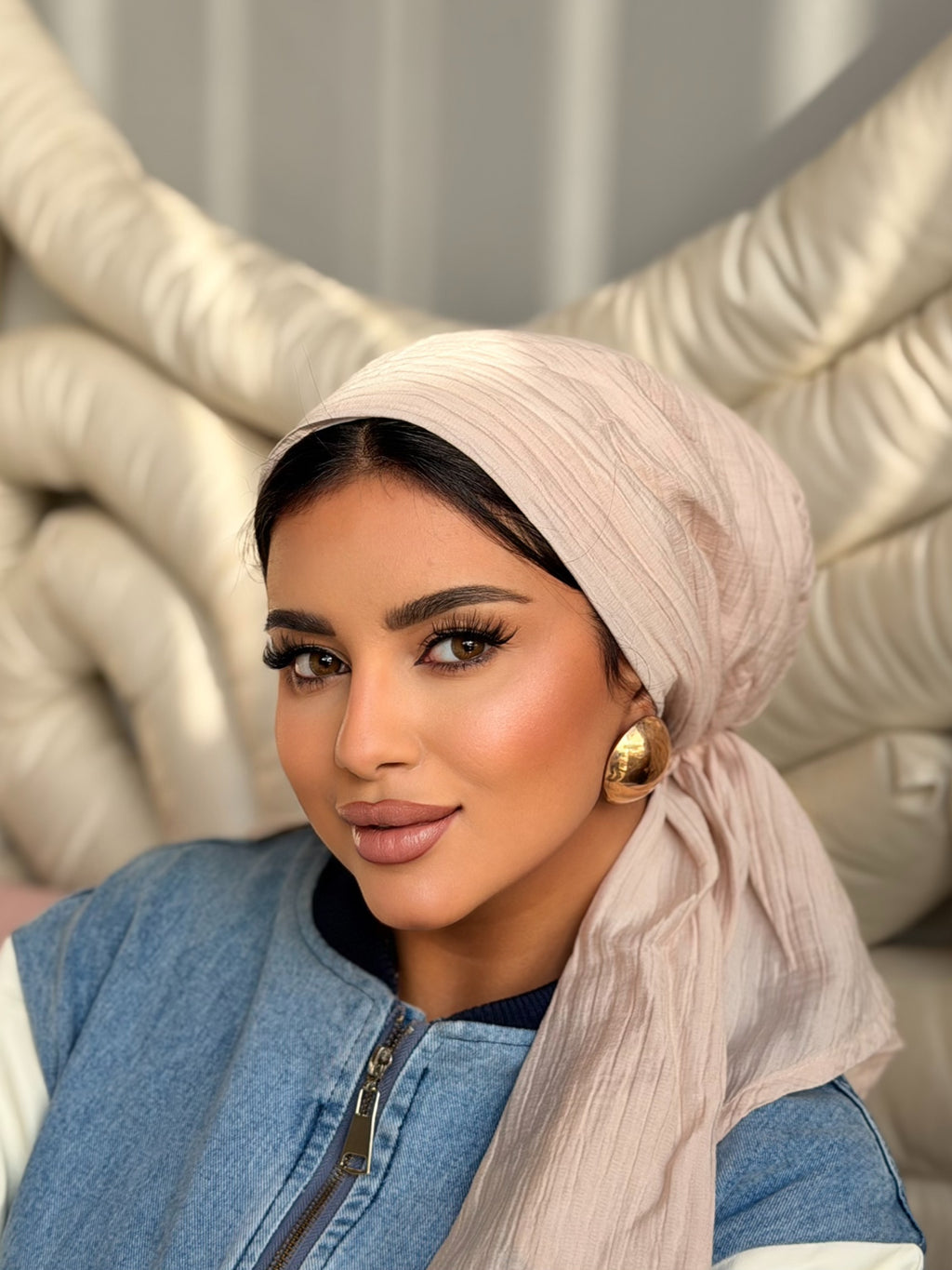 Linen Turban — Blush Pink