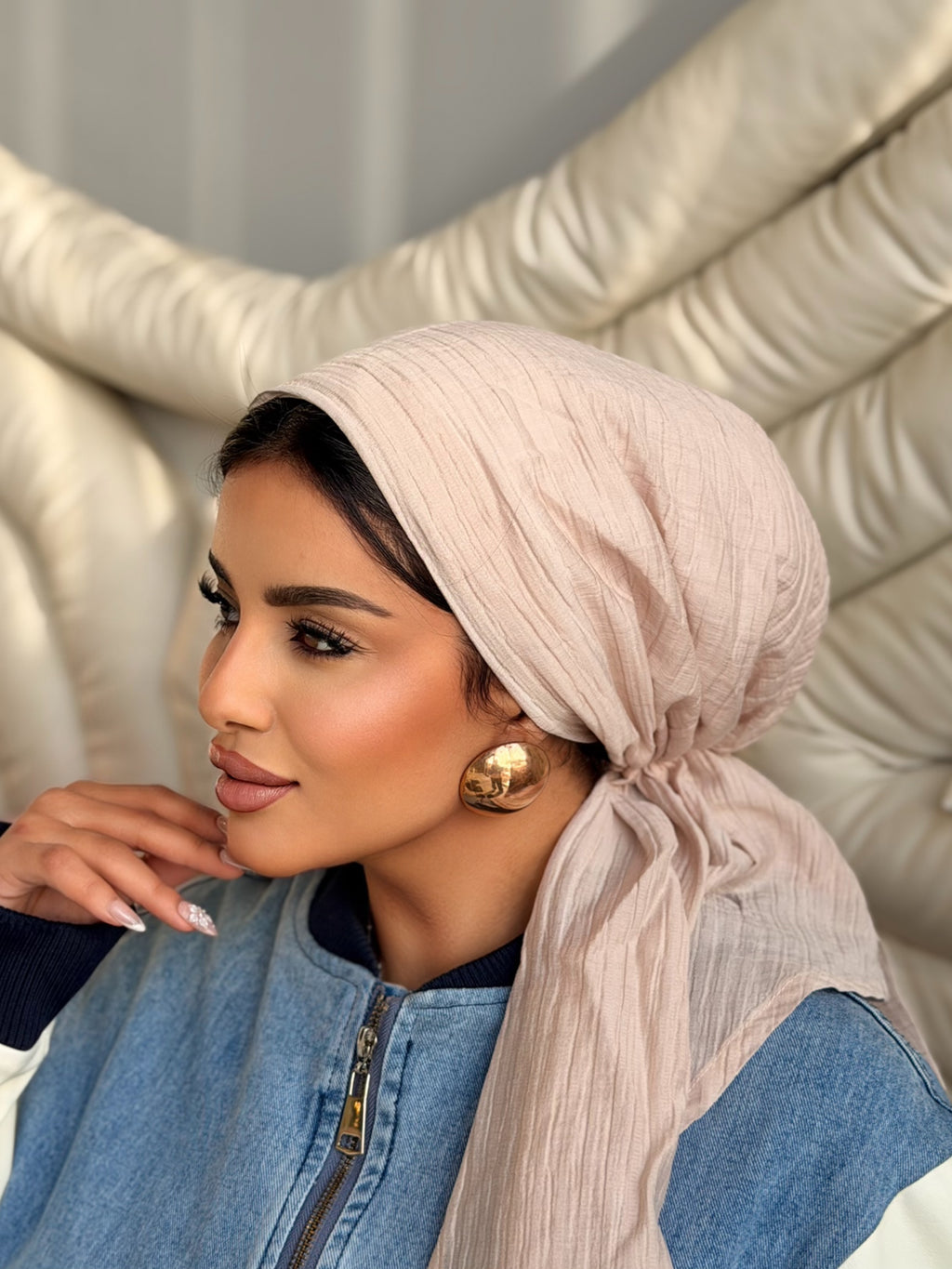 Linen Turban — Blush Pink