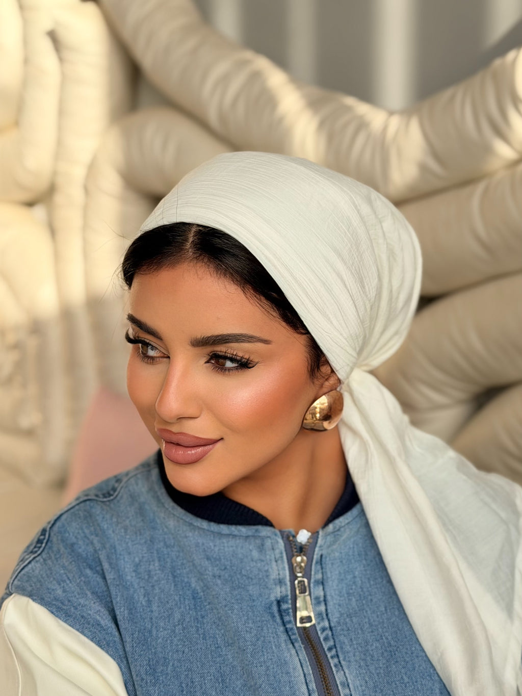 Linen Turban — Off White