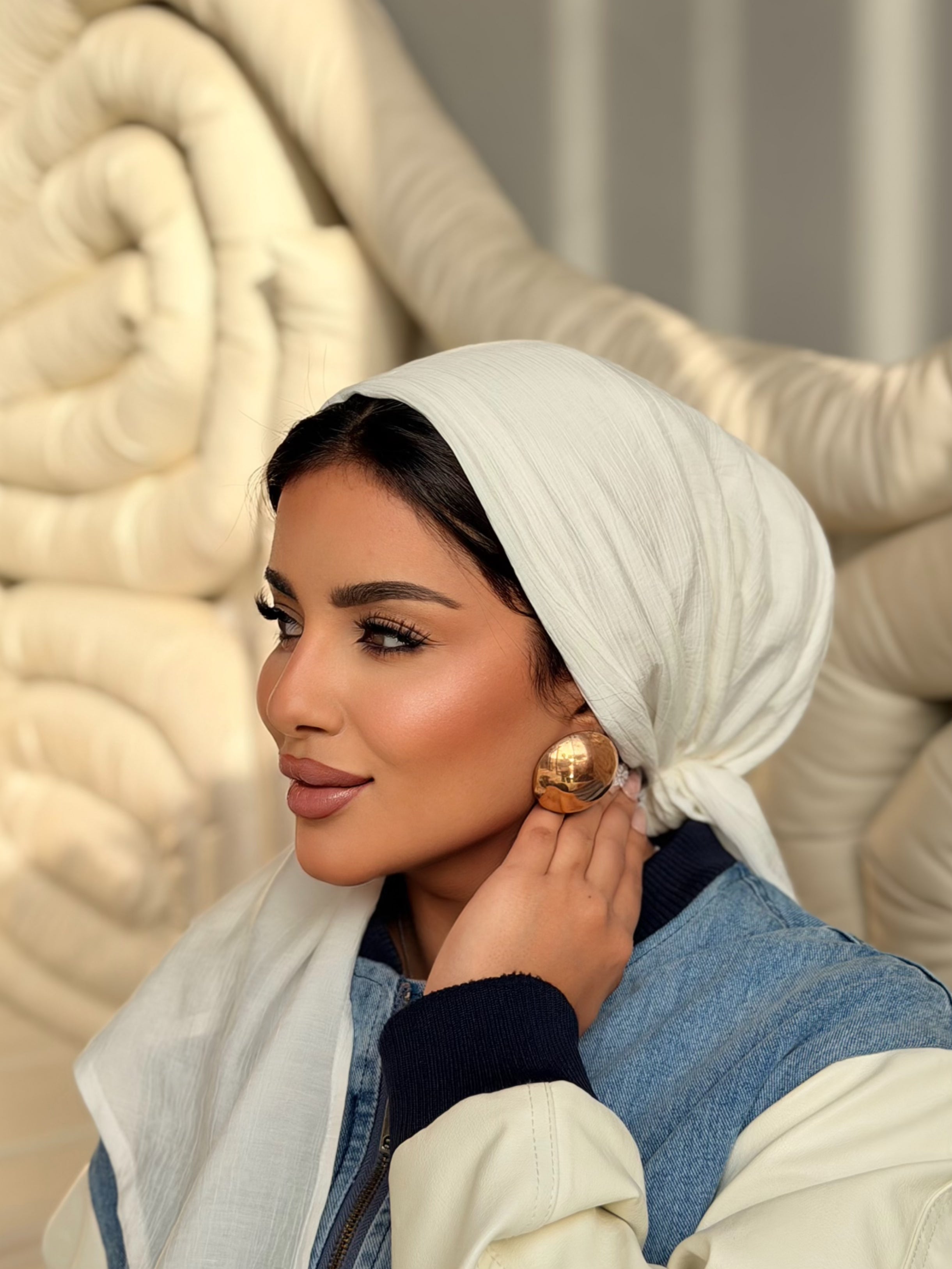 Linen Turban — Off White