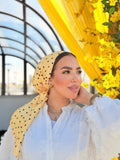 Polka Dot Head Scarf – Yellow & White