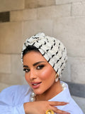 Zigzag Textured Turban — Black & White