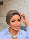 Textured Turban — Mocha Brown