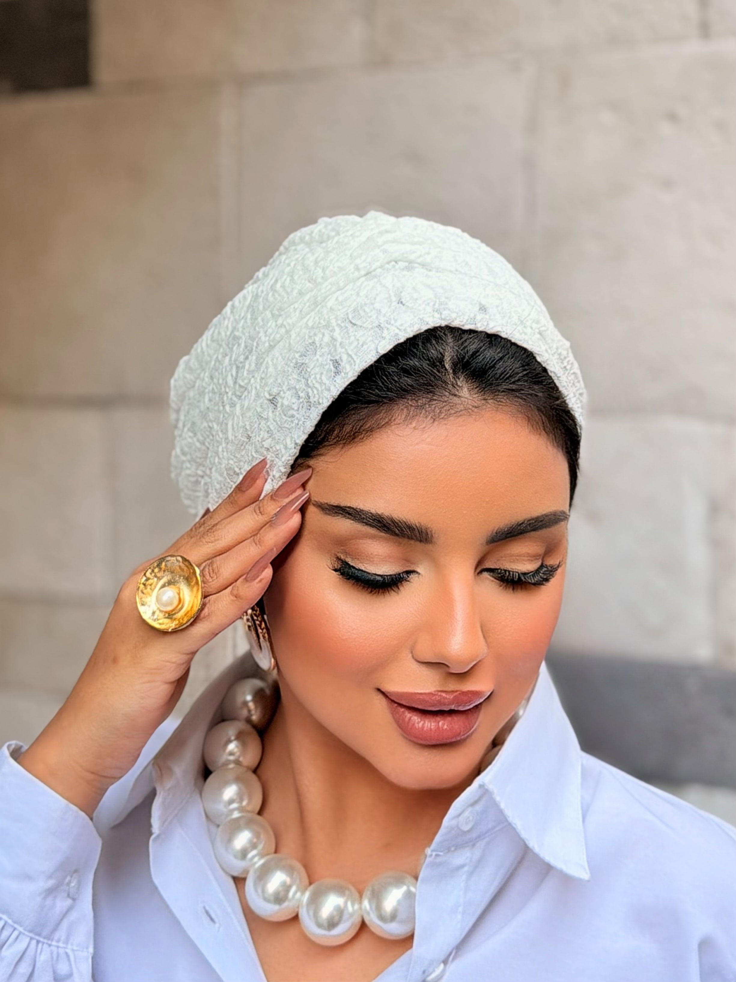 Textured Turban — White