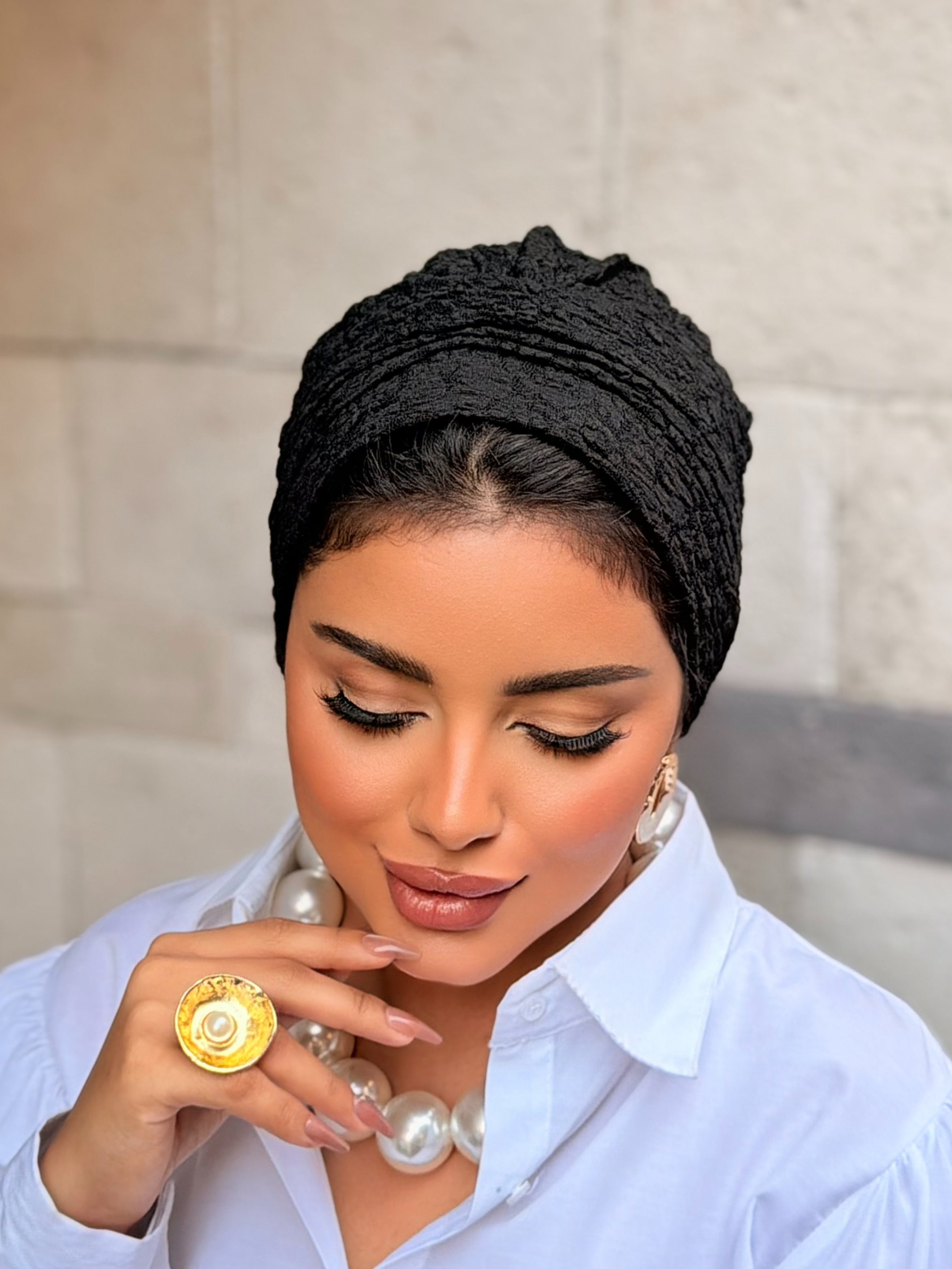 Textured Turban — Black
