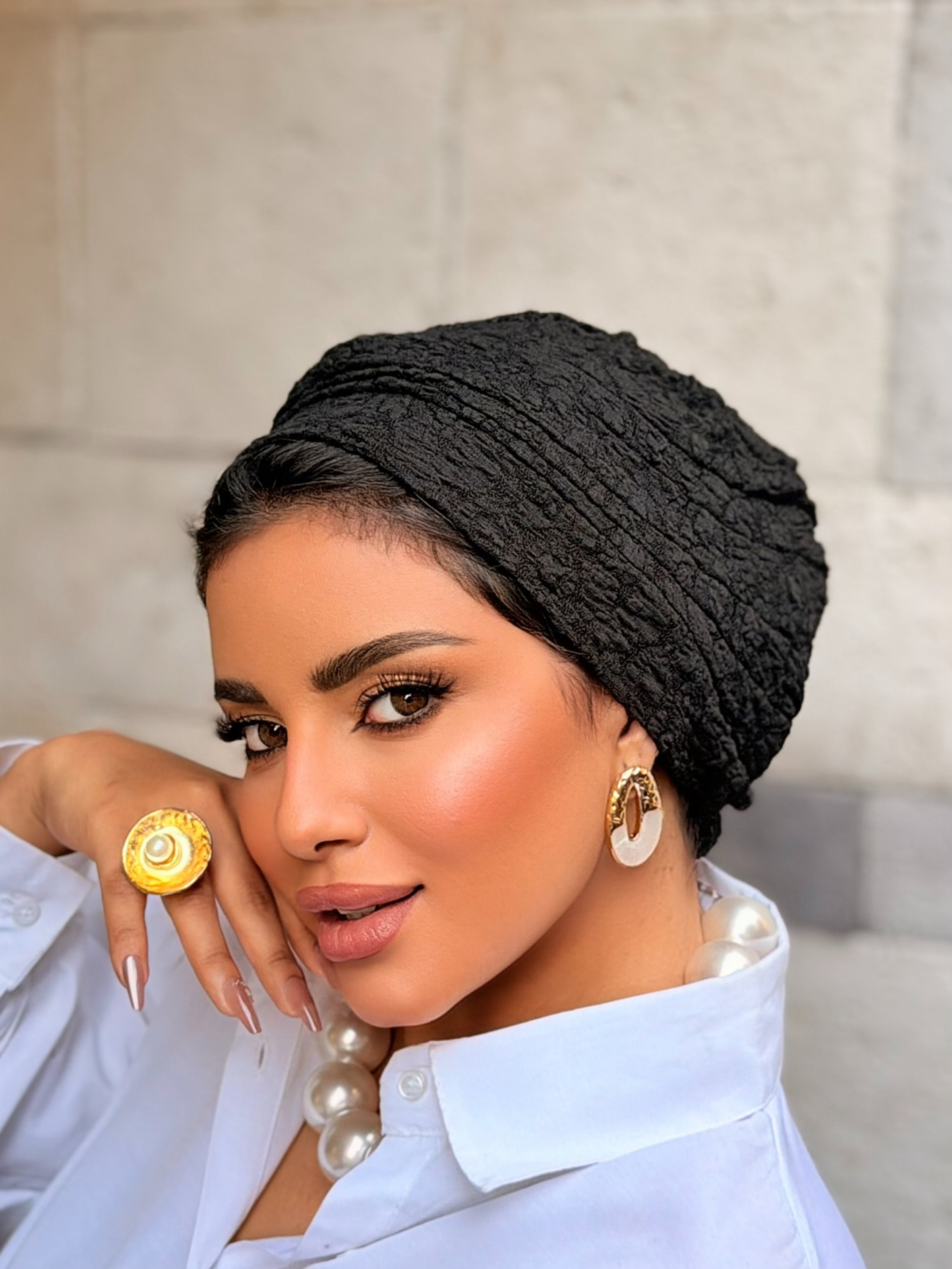 Textured Turban — Black
