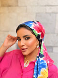 Tropical Floral Head Scarf — Multicolor