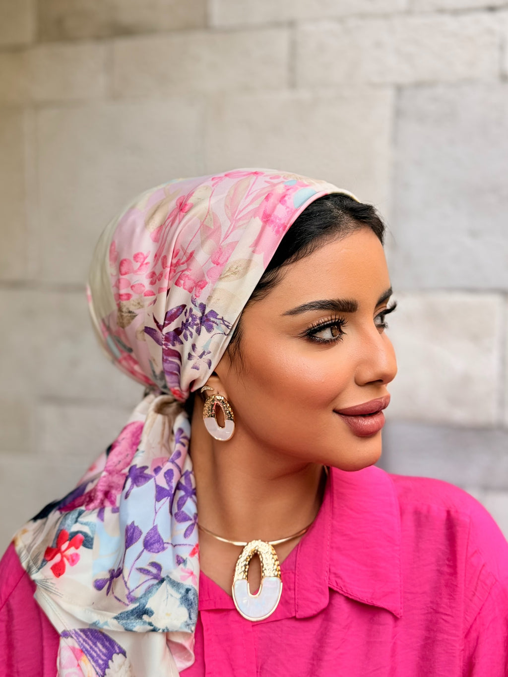 Floral Head Scarf — Pastel Multicolor