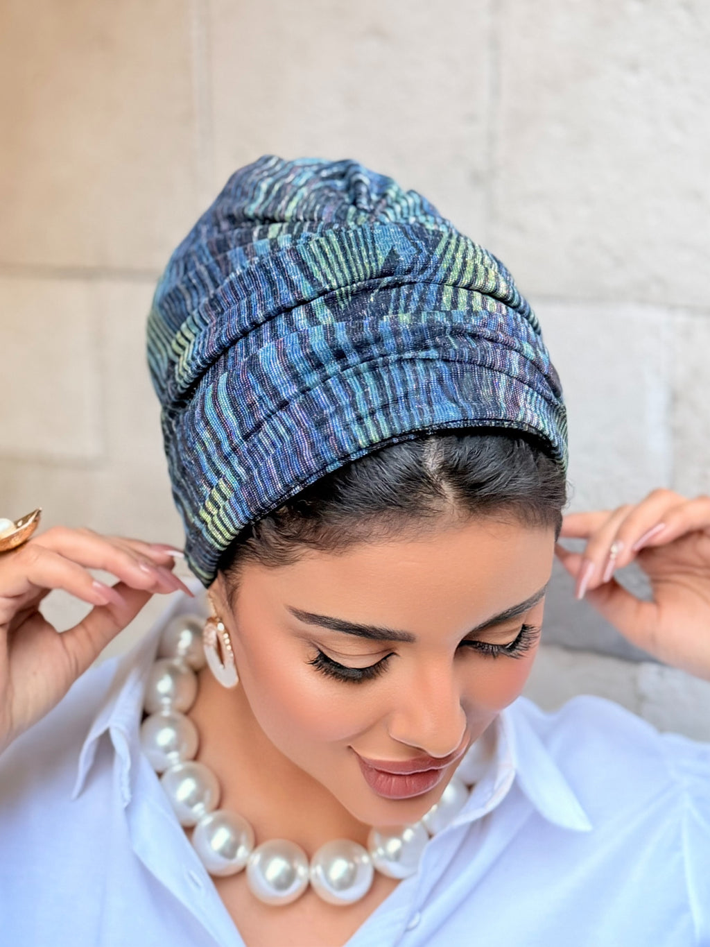 Double Layer Tal Turban — Blue
