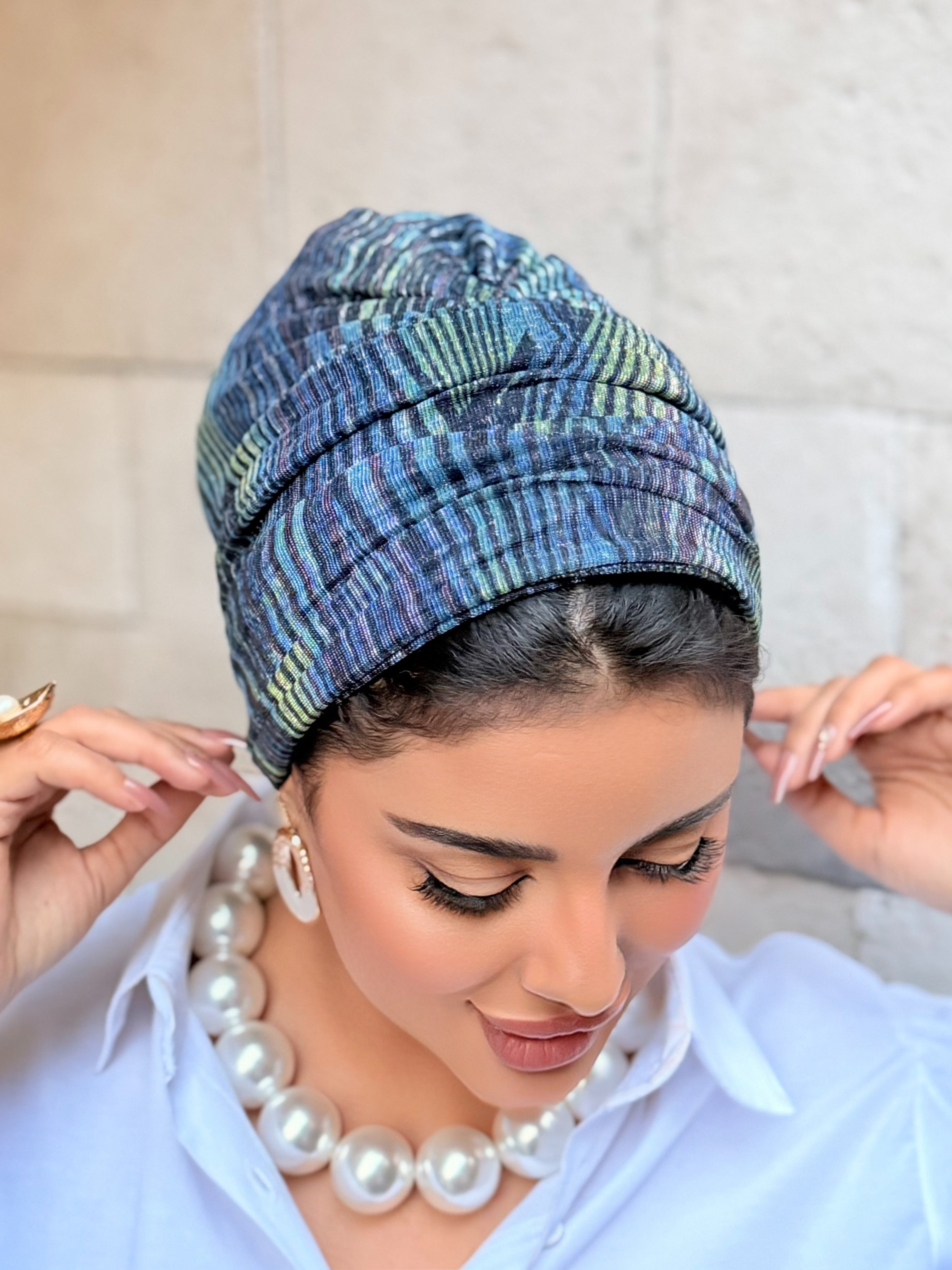 Double Layer Tal Turban — Blue