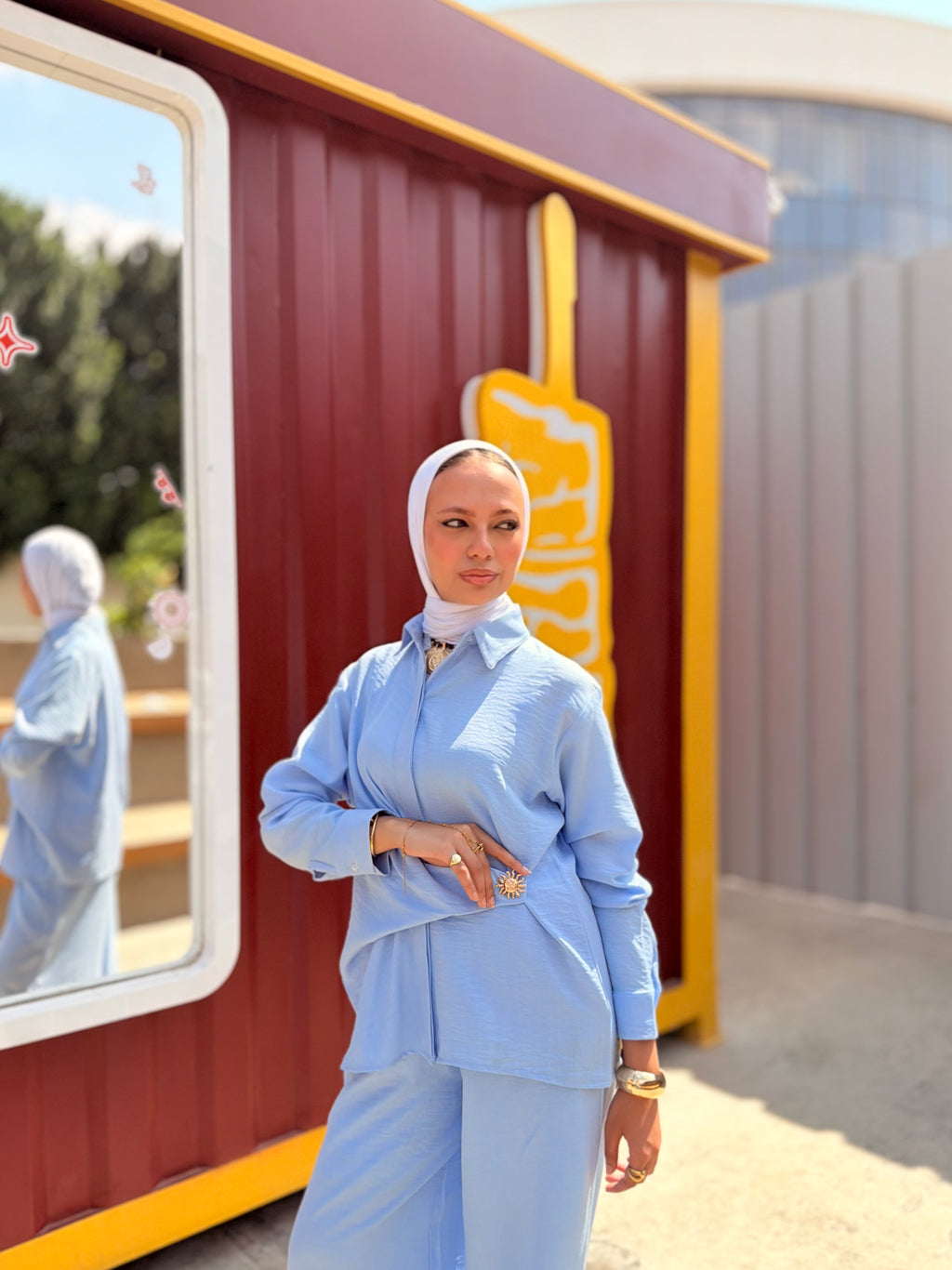 Linen Shirt & Pants Set – Baby Blue