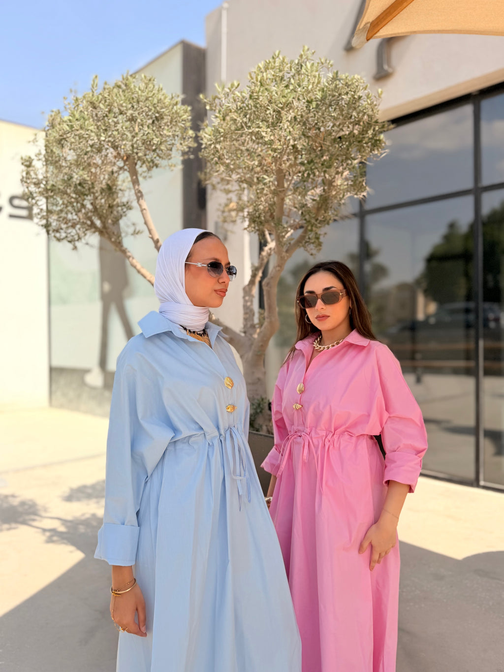 Poplin Shirt Dress – Pink