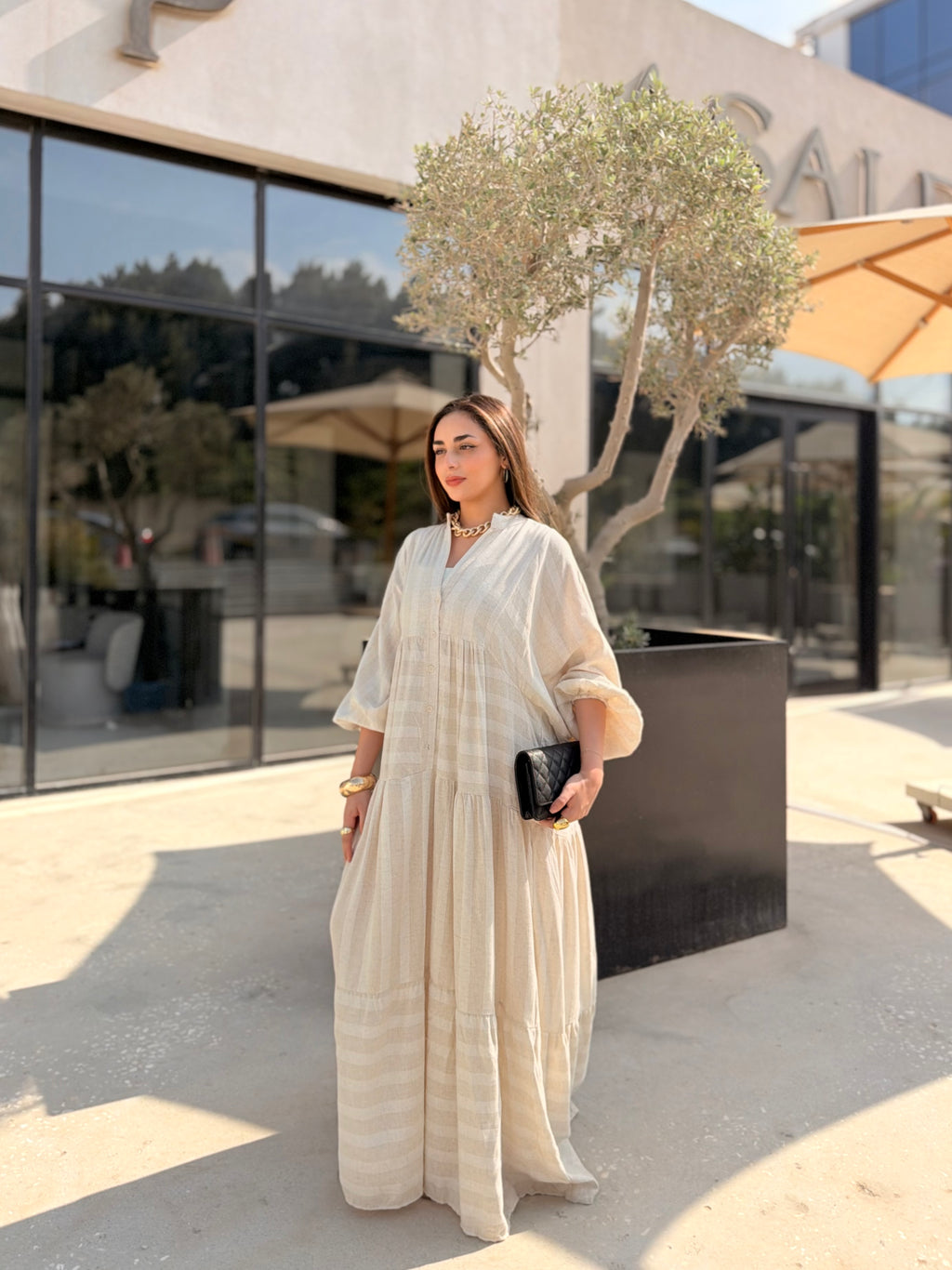 Tiered Maxi Dress – Natural Beige