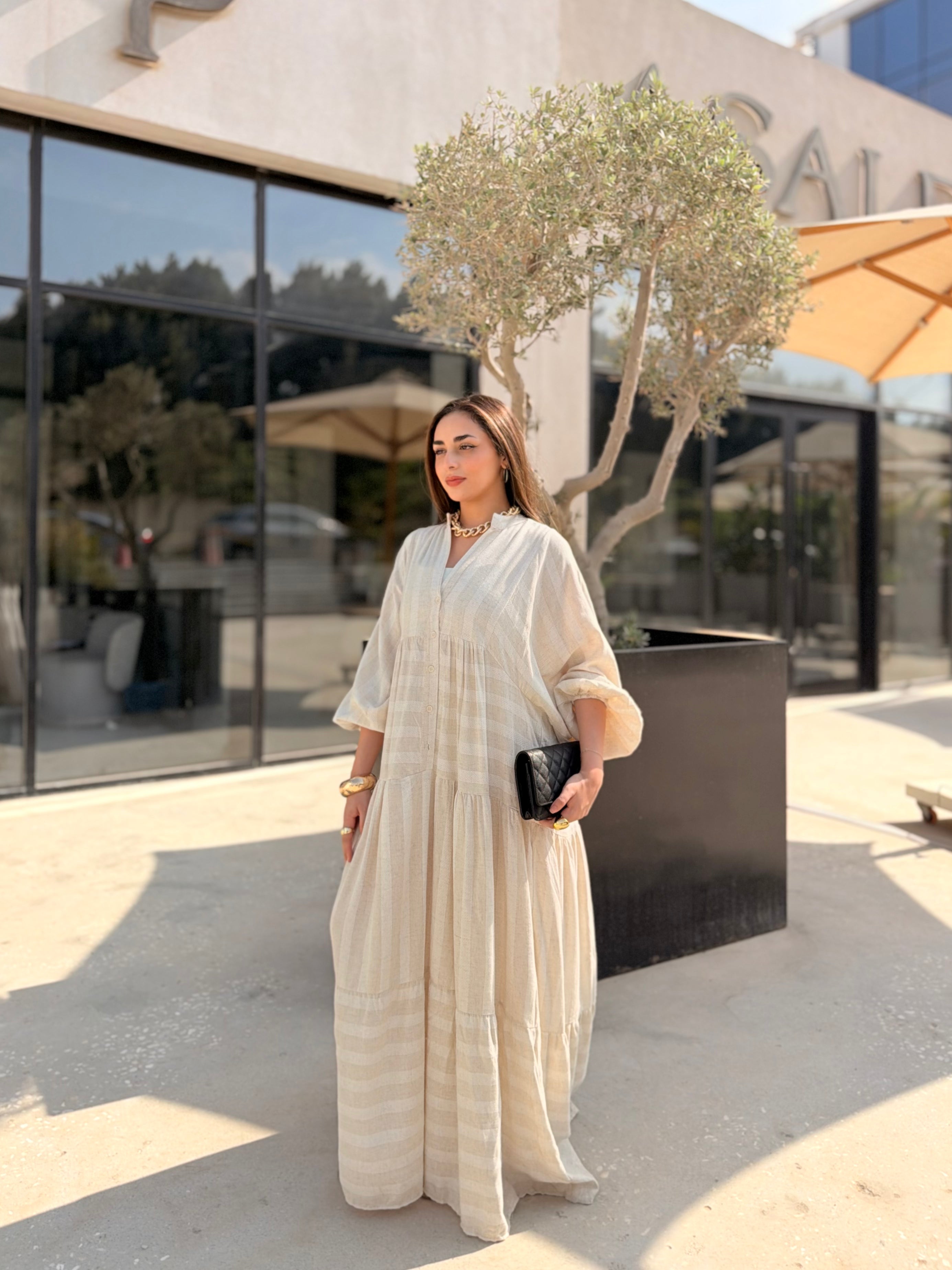 Tiered Maxi Dress – Natural Beige