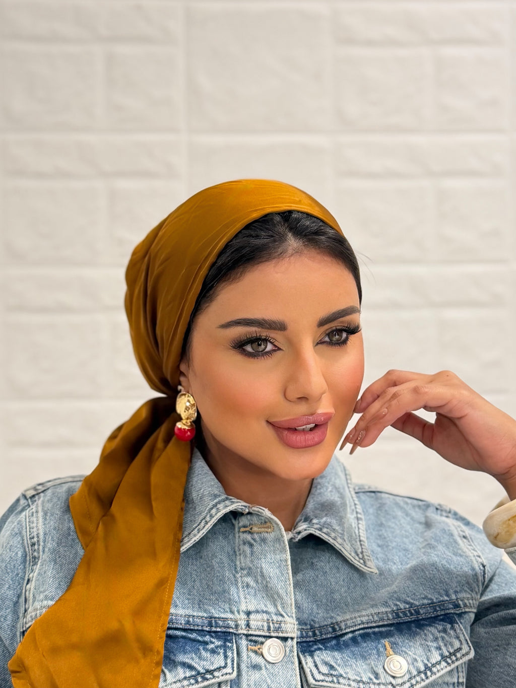 Satin Head Scarf – Mustard