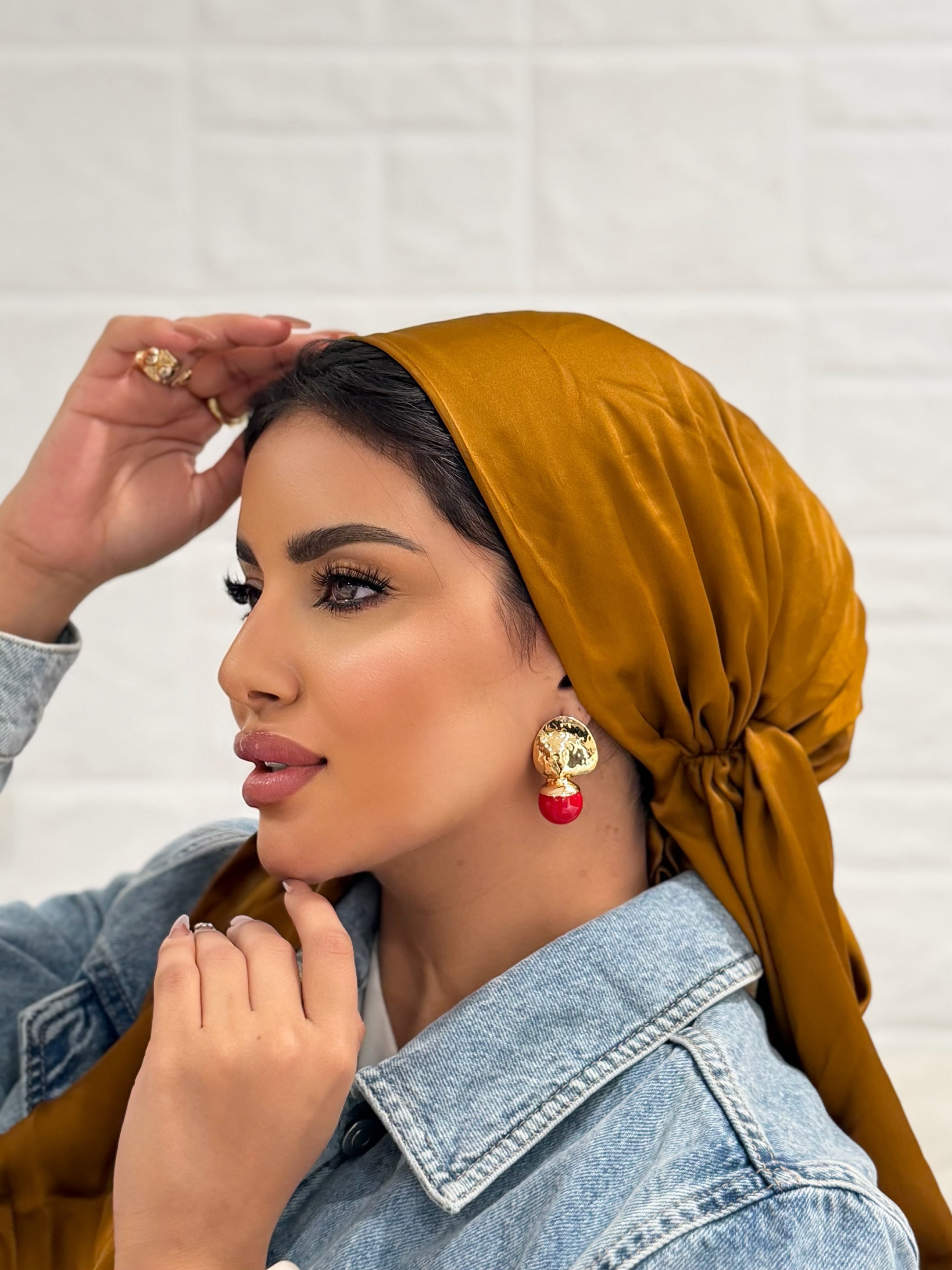 Satin Head Scarf – Mustard