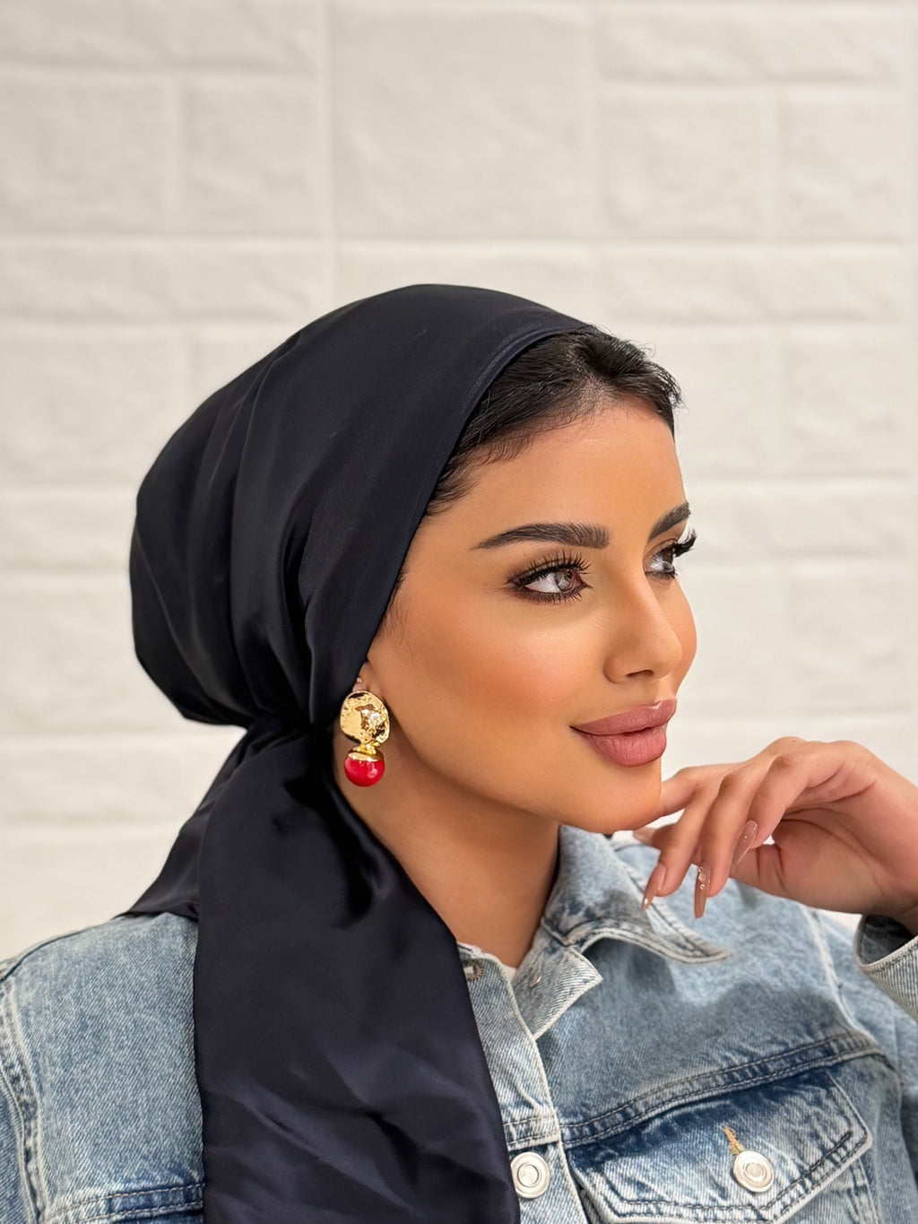 Satin Head Scarf – Black