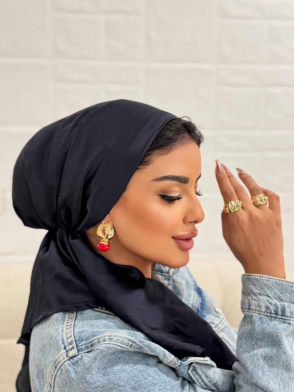 Satin Head Scarf – Black