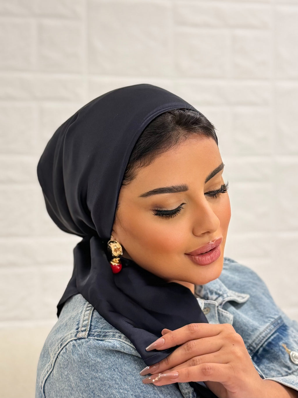Satin Head Scarf – Black