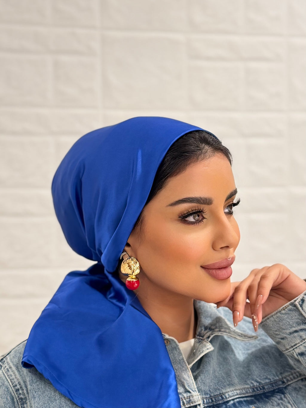 Satin Head Scarf – Royal Blue