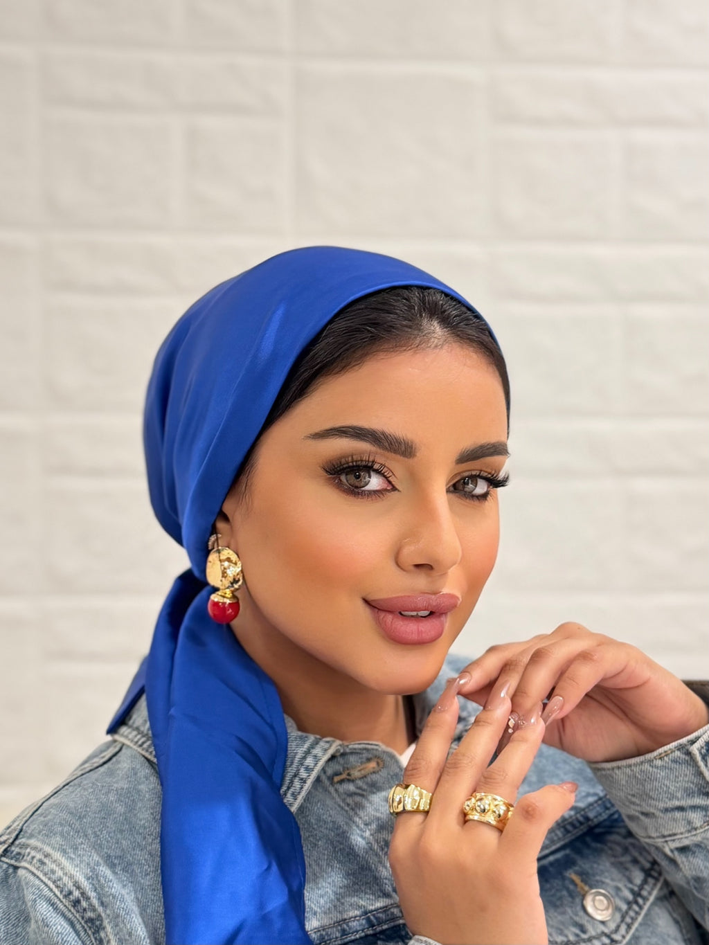 Satin Head Scarf – Royal Blue