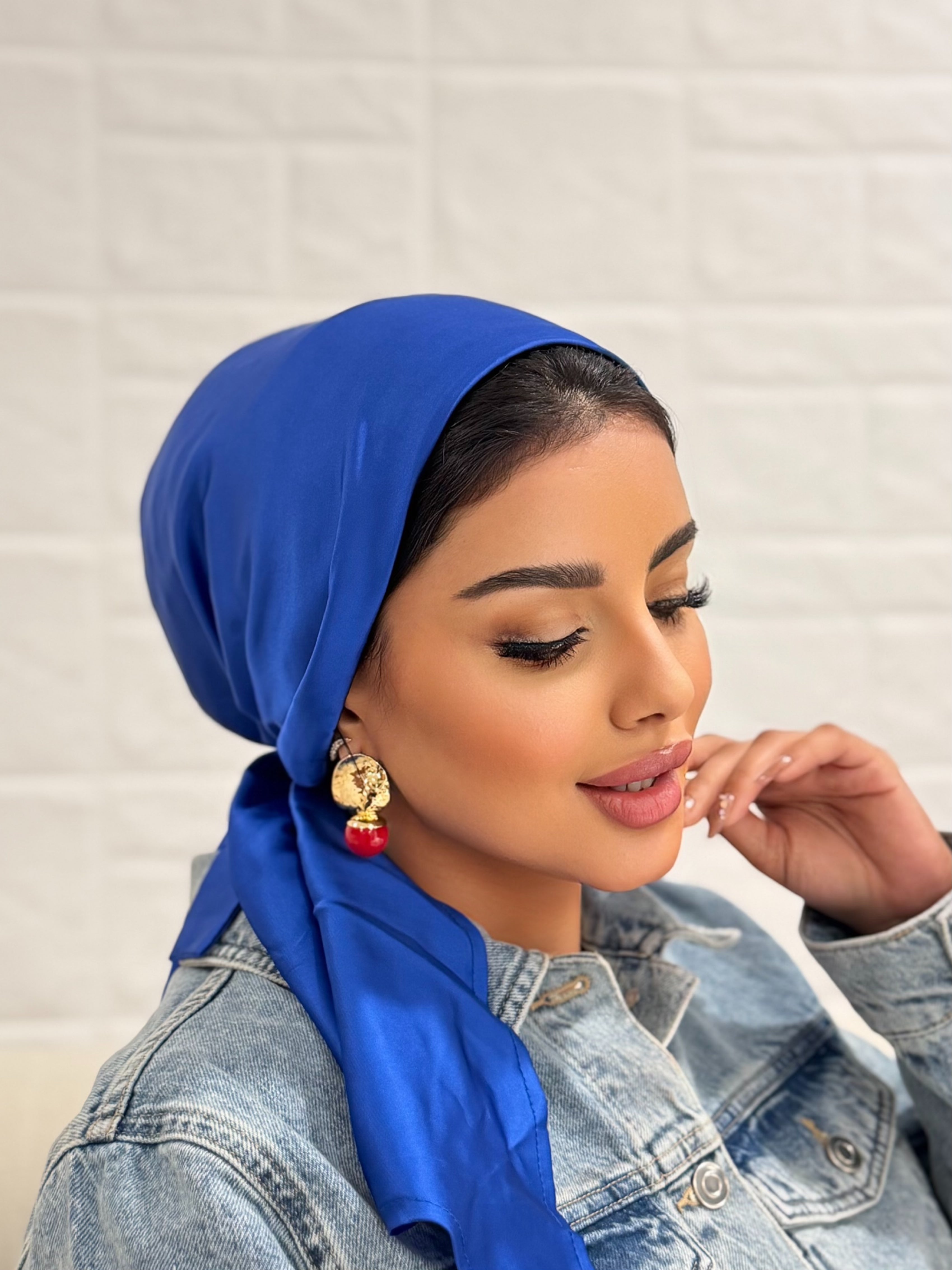 Satin Head Scarf – Royal Blue