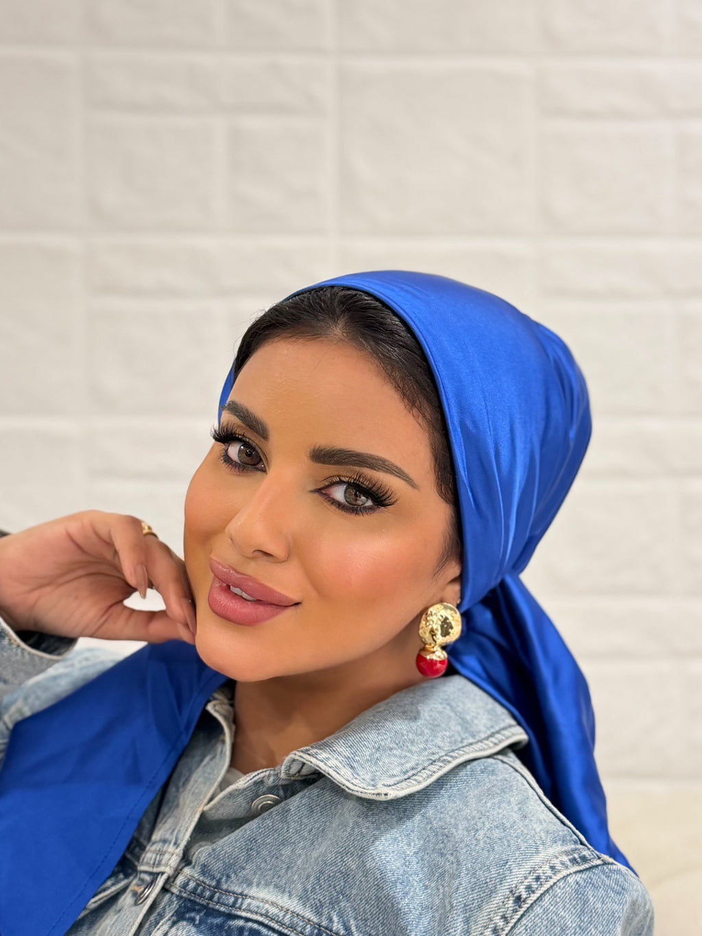 Satin Head Scarf – Royal Blue