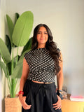 Polka Dot Ruched Top – Black & White