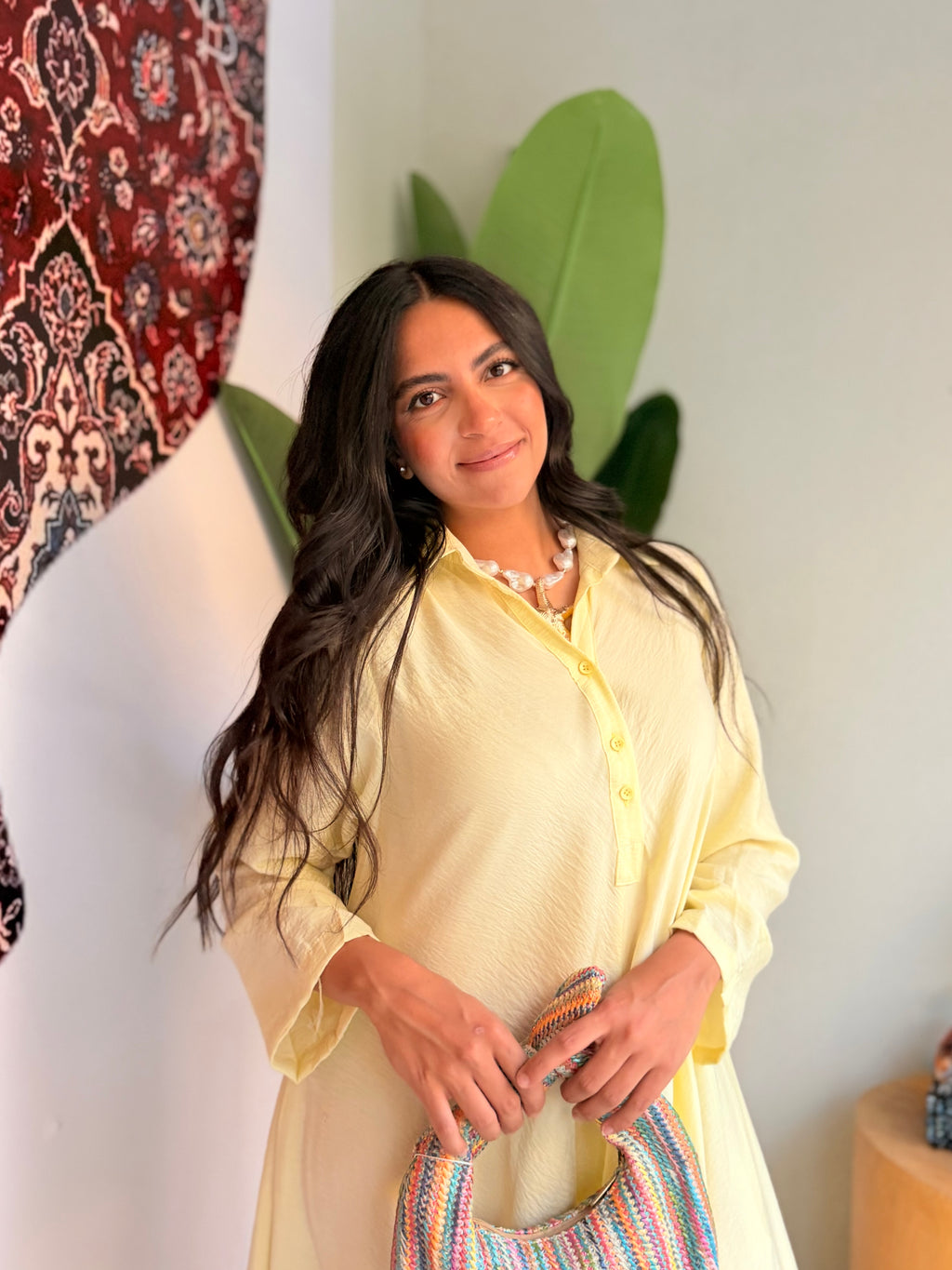 Flowy Button Front Maxi Dress – Butter Yellow