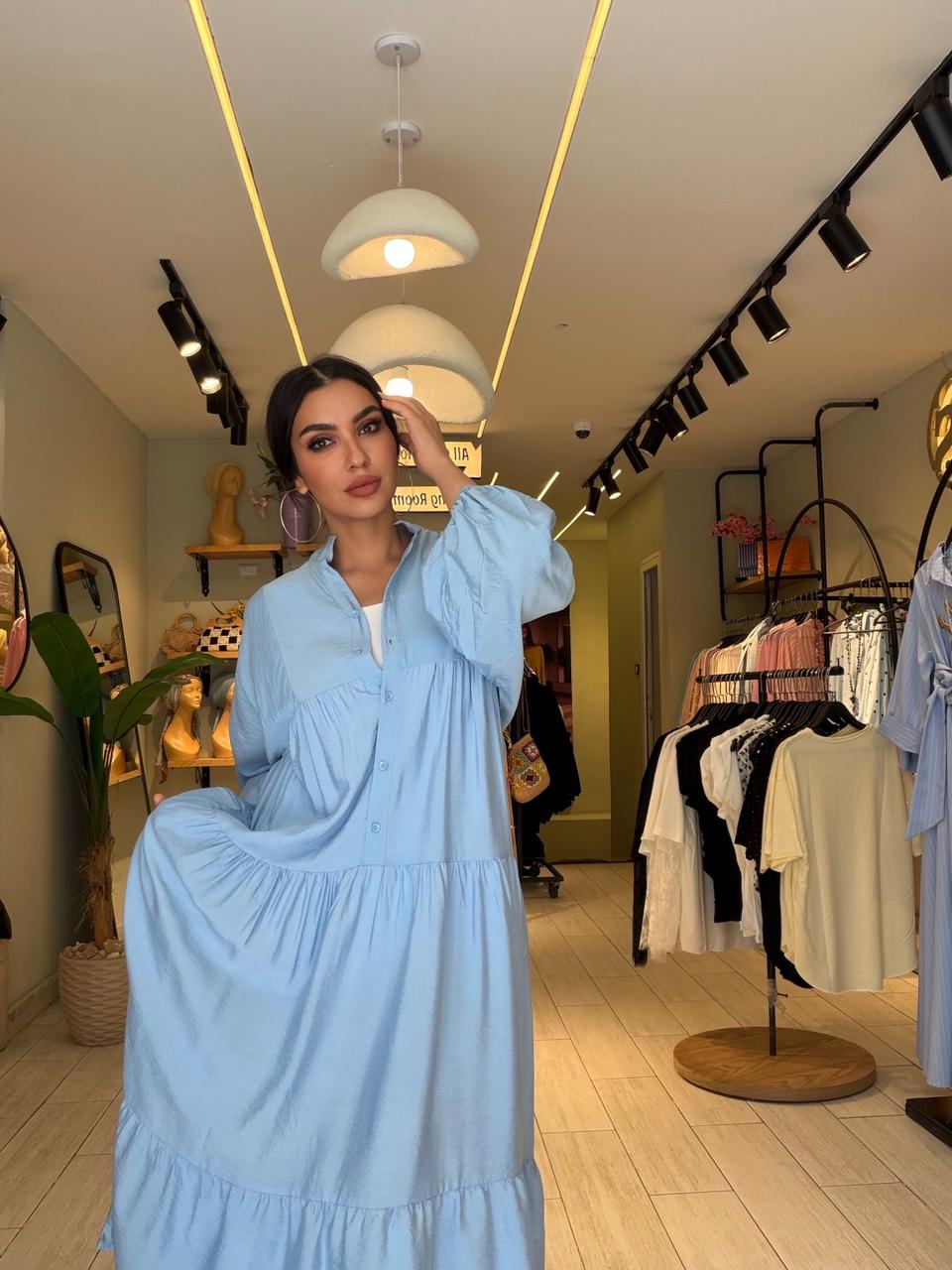 Tiered Maxi Dress – Baby Blue