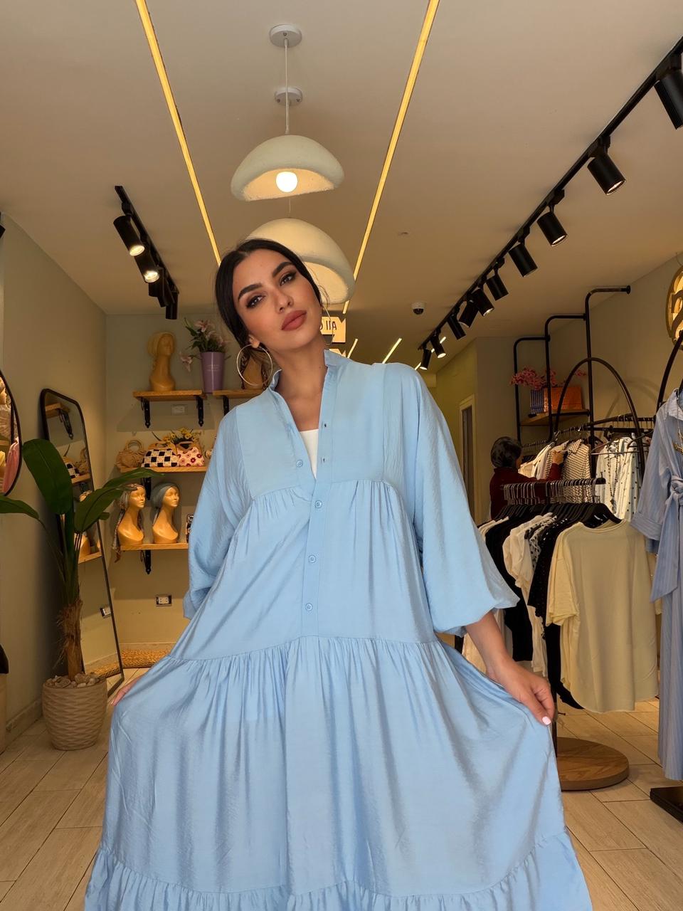 Tiered Maxi Dress – Baby Blue