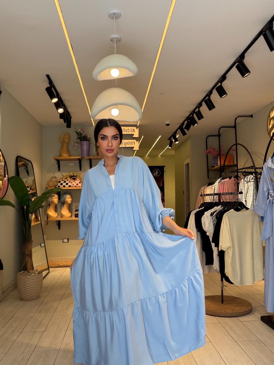 Tiered Maxi Dress – Baby Blue