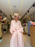 Polka Dot Shirt & Pants Set – Blush Pink